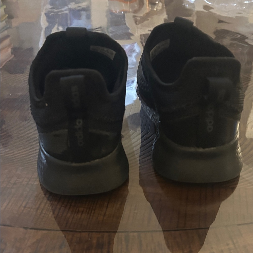 Adidas Black Slip-On Shoes with Iridescent Logo - Picture 3 of 5